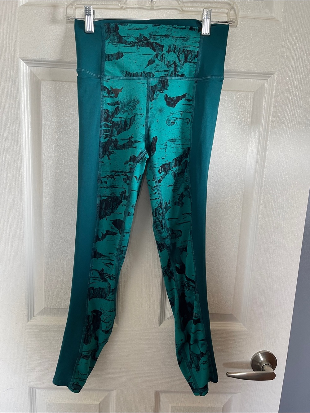 Under Armour Teal Green Printed Side-Panel Leggings